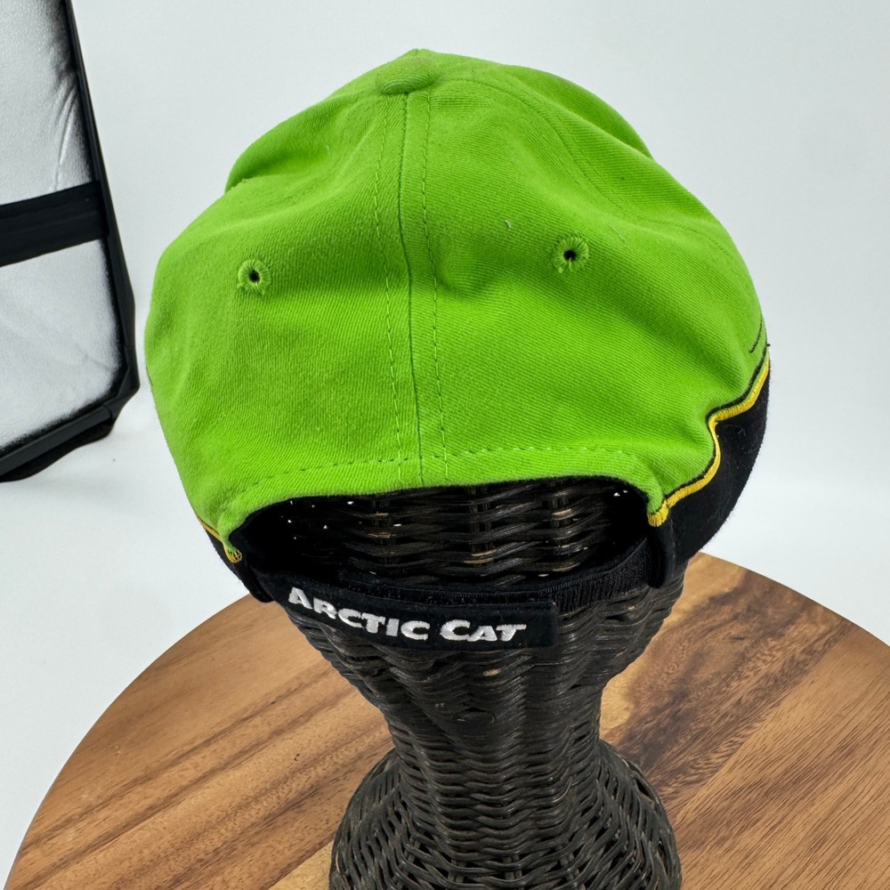 Arctic Cat Hat Men OSFA Green Black Embroidered Snowmobile Racing Baseball Cap - Picture 5 of 16